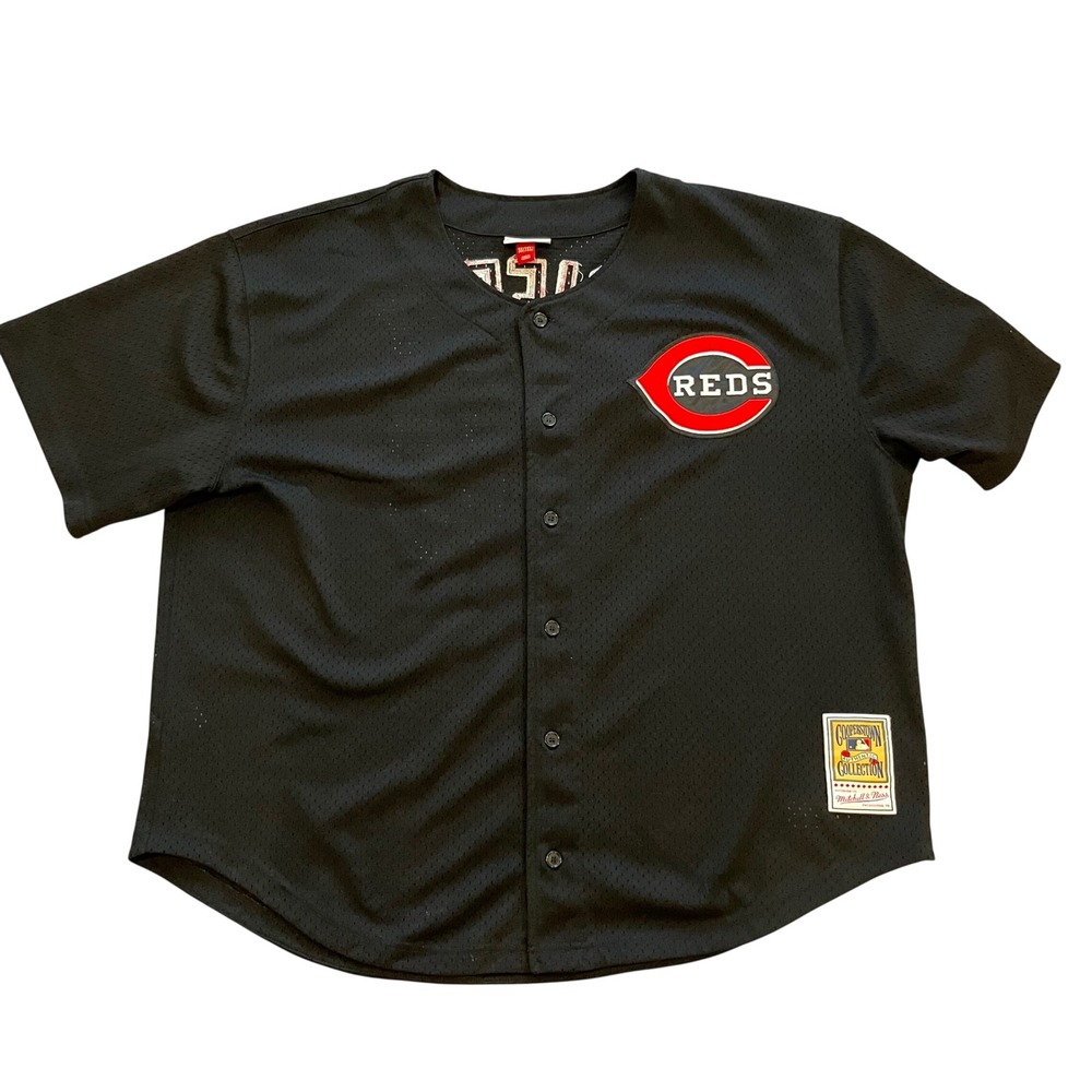 Mitchell & Ness Cincinnati Reds Ken Griffey Jr 30 Black Mesh Jersey 3XL 56